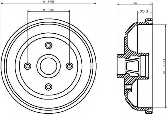 HELLA PAGID 8DT355301551 Гальмівний барабан