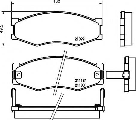 HELLA PAGID 8DB355005621 Комплект гальмівних колодок, дискове гальмо