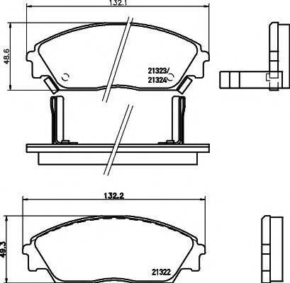 HELLA PAGID 8DB355005661 Комплект гальмівних колодок, дискове гальмо