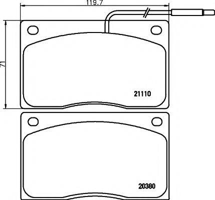 HELLA PAGID 8DB355005931 Комплект гальмівних колодок, дискове гальмо