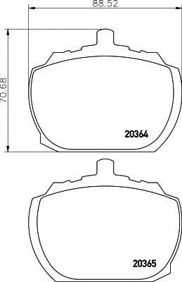 HELLA PAGID 8DB355007091 Комплект гальмівних колодок, дискове гальмо