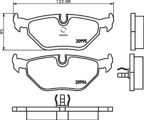 HELLA PAGID 8DB355007421 Комплект гальмівних колодок, дискове гальмо