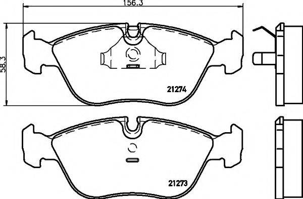 HELLA PAGID 8DB355007721 Комплект гальмівних колодок, дискове гальмо