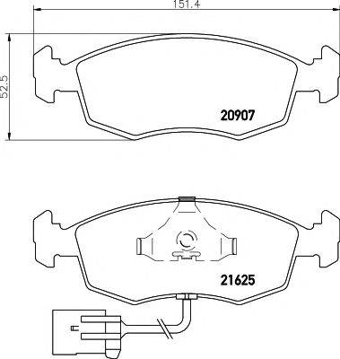 HELLA PAGID 8DB355007741 Комплект гальмівних колодок, дискове гальмо