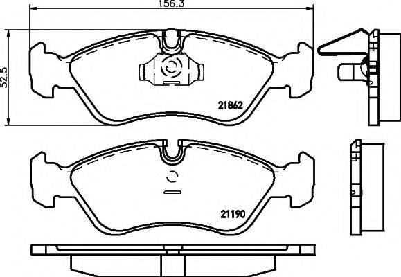 HELLA PAGID 8DB355007761 Комплект гальмівних колодок, дискове гальмо