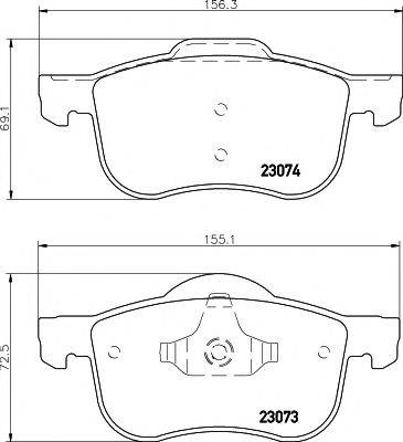 HELLA PAGID 8DB355008851 Комплект гальмівних колодок, дискове гальмо