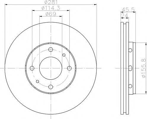 HELLA PAGID 8DD355107031 гальмівний диск