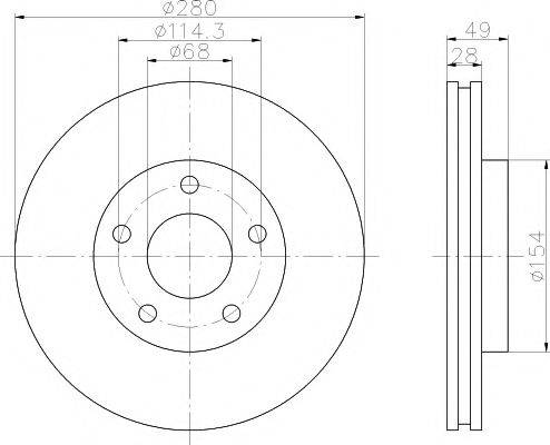 HELLA PAGID 8DD355108001 гальмівний диск