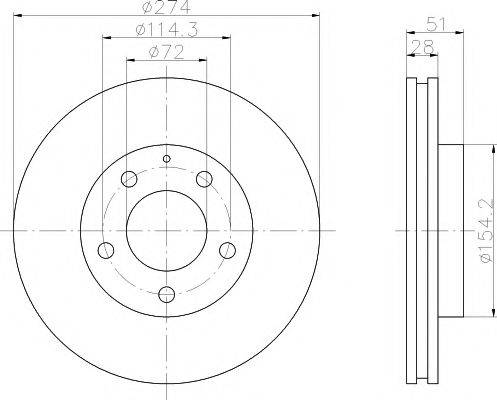 HELLA PAGID 8DD355105081 гальмівний диск