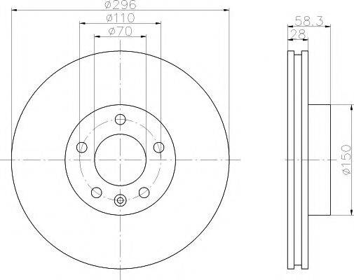 HELLA PAGID 8DD355102831 гальмівний диск