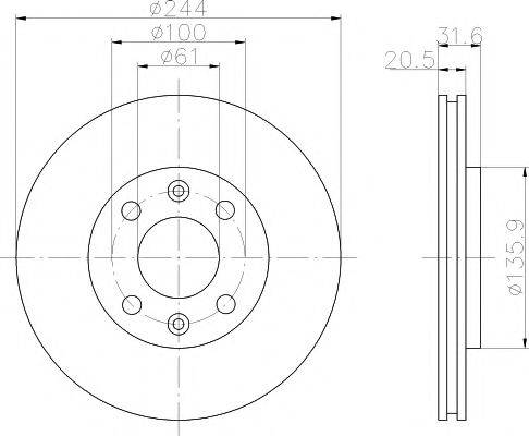 HELLA PAGID 8DD355102151 гальмівний диск