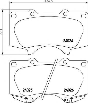 HELLA PAGID 8DB355010491 Комплект гальмівних колодок, дискове гальмо