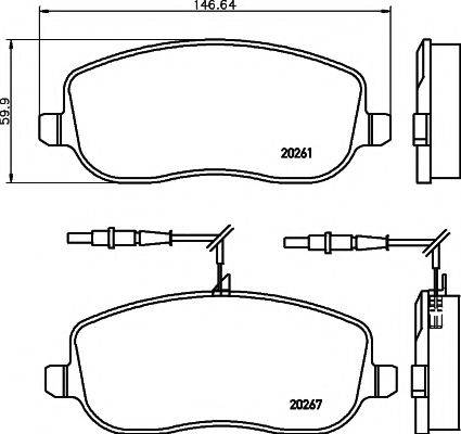 HELLA PAGID 8DB355010501 Комплект гальмівних колодок, дискове гальмо