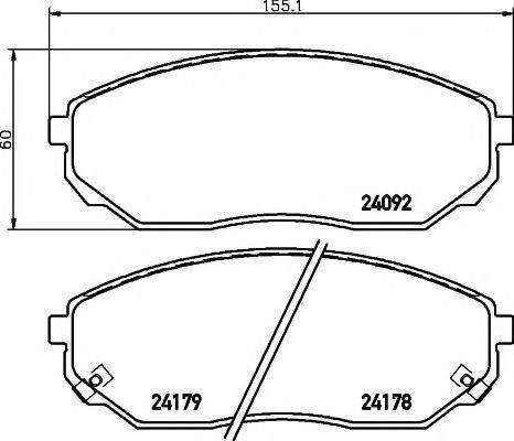 HELLA PAGID 8DB355011931 Комплект гальмівних колодок, дискове гальмо