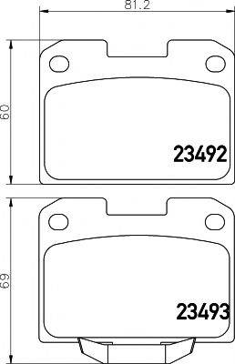 HELLA PAGID 8DB355006631 Комплект гальмівних колодок, дискове гальмо