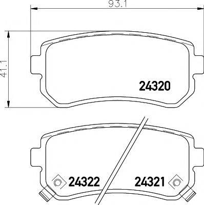 HELLA PAGID 8DB355006961 Комплект гальмівних колодок, дискове гальмо