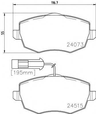 HELLA PAGID 8DB355012861 Комплект гальмівних колодок, дискове гальмо