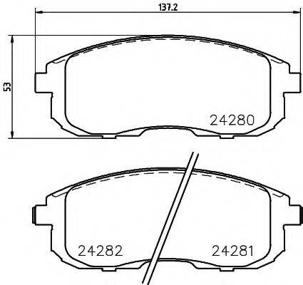 HELLA PAGID 8DB355012901 Комплект гальмівних колодок, дискове гальмо