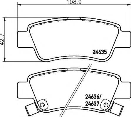 HELLA PAGID 8DB355013591 Комплект гальмівних колодок, дискове гальмо