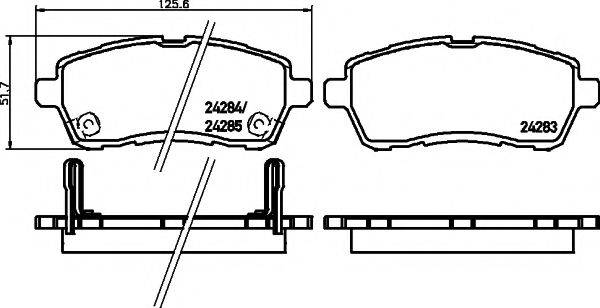 HELLA PAGID 8DB355014001 Комплект гальмівних колодок, дискове гальмо