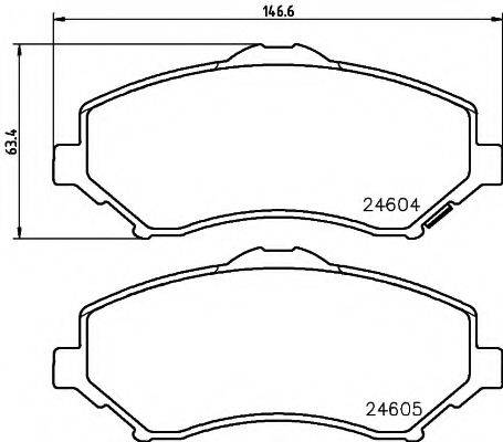 HELLA PAGID 8DB355014231 Комплект гальмівних колодок, дискове гальмо