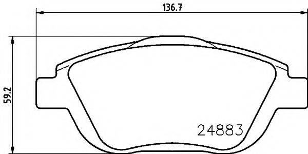 HELLA PAGID 8DB355014551 Комплект гальмівних колодок, дискове гальмо