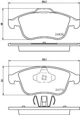 HELLA PAGID 8DB355014591 Комплект гальмівних колодок, дискове гальмо