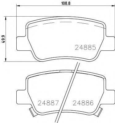 HELLA PAGID 8DB355014641 Комплект гальмівних колодок, дискове гальмо