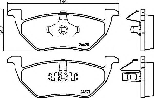 HELLA PAGID 8DB355014951 Комплект гальмівних колодок, дискове гальмо