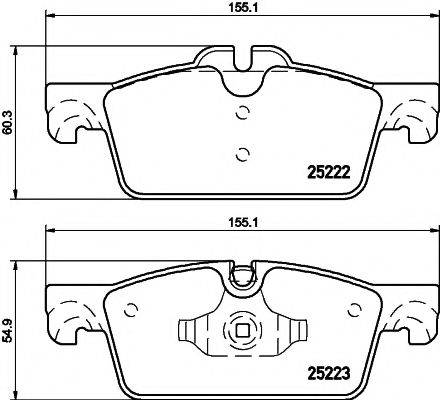 HELLA PAGID 8DB355015711 Комплект гальмівних колодок, дискове гальмо