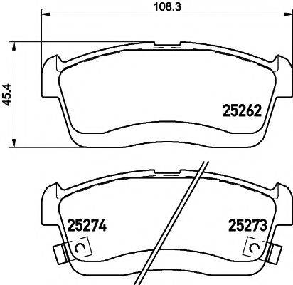 HELLA PAGID 8DB355015811 Комплект гальмівних колодок, дискове гальмо