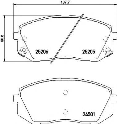 HELLA PAGID 8DB355015841 Комплект гальмівних колодок, дискове гальмо