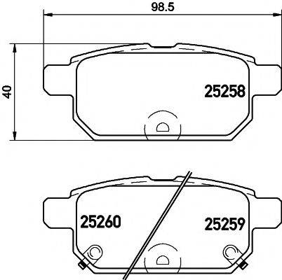 HELLA PAGID 8DB355015871 Комплект гальмівних колодок, дискове гальмо