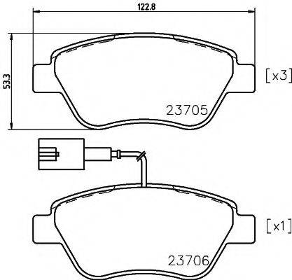 HELLA PAGID 8DB355018821 Комплект гальмівних колодок, дискове гальмо