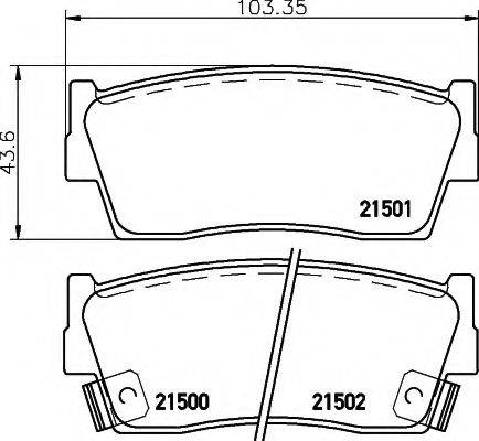 HELLA PAGID 8DB355016371 Комплект гальмівних колодок, дискове гальмо