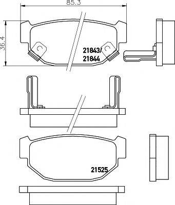 HELLA PAGID 8DB355016481 Комплект гальмівних колодок, дискове гальмо