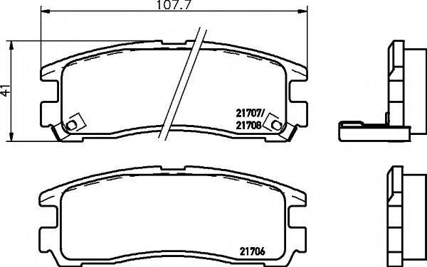 HELLA PAGID 8DB355016591 Комплект гальмівних колодок, дискове гальмо