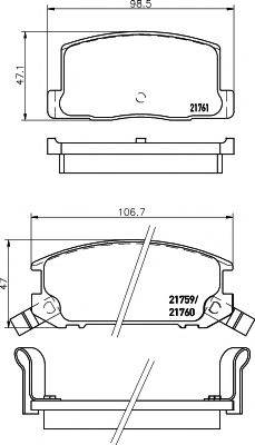 HELLA PAGID 8DB355016741 Комплект гальмівних колодок, дискове гальмо