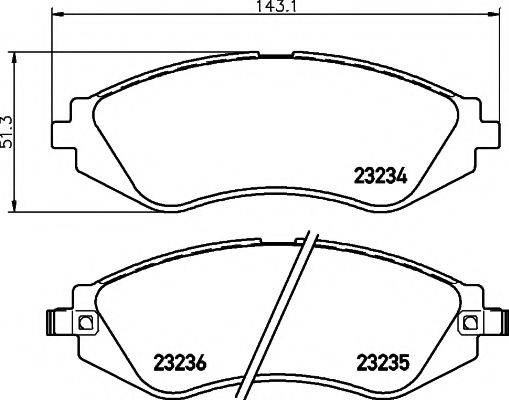 HELLA PAGID 8DB355017141 Комплект гальмівних колодок, дискове гальмо