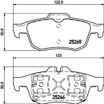 HELLA PAGID 8DB355017341 Комплект гальмівних колодок, дискове гальмо