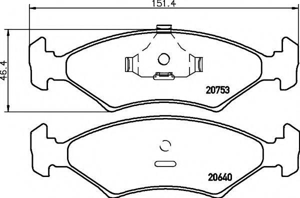 HELLA PAGID 8DB355017361 Комплект гальмівних колодок, дискове гальмо