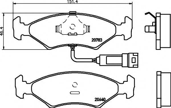 HELLA PAGID 8DB355017371 Комплект гальмівних колодок, дискове гальмо