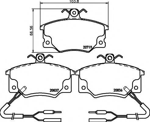 HELLA PAGID 8DB355017821 Комплект гальмівних колодок, дискове гальмо