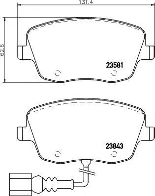 HELLA PAGID 8DB355018811 Комплект гальмівних колодок, дискове гальмо