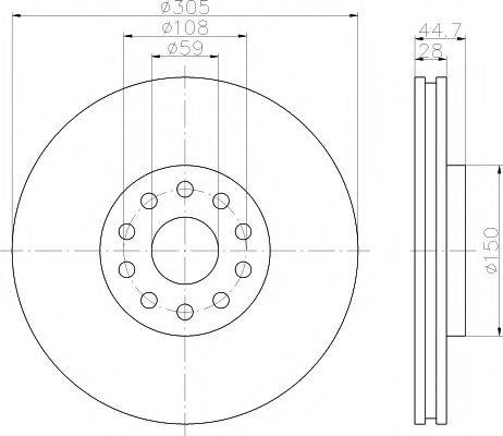 HELLA PAGID 8DD355108911 гальмівний диск