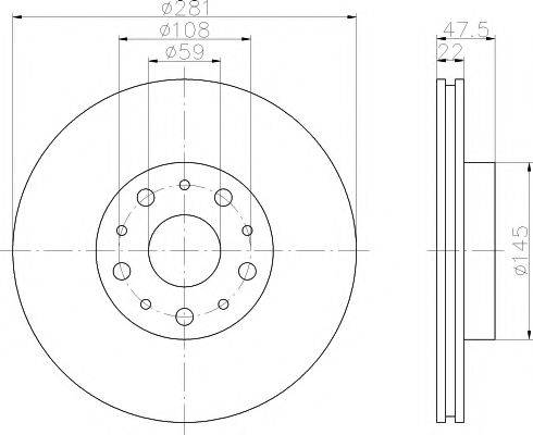 HELLA PAGID 8DD355109031 гальмівний диск