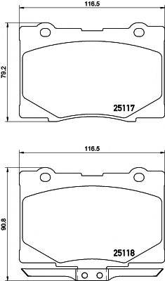 HELLA PAGID 8DB355019571 Комплект гальмівних колодок, дискове гальмо