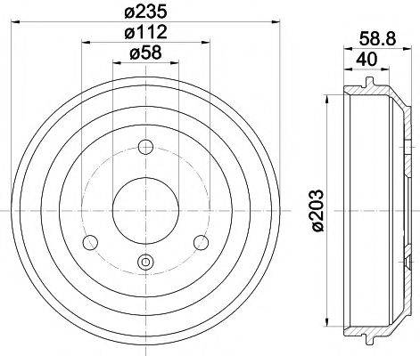 HELLA PAGID 8DT355301851 Гальмівний барабан