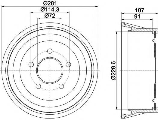 HELLA PAGID 8DT355301771 Гальмівний барабан