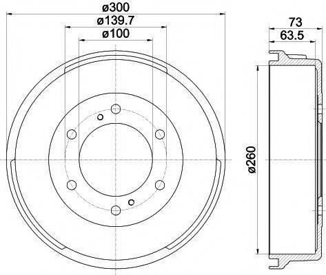 HELLA PAGID 8DT355302361 Гальмівний барабан